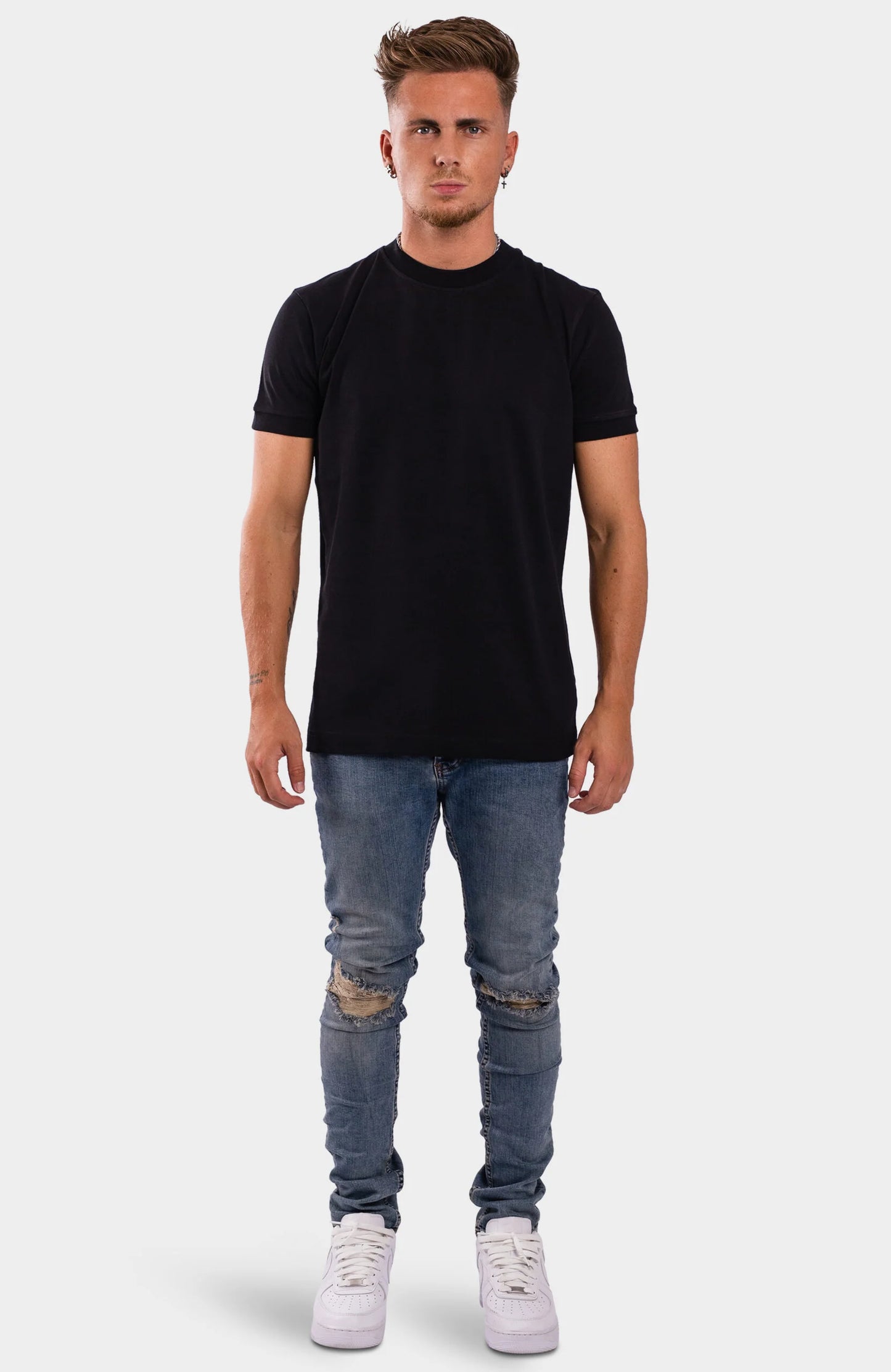 RK BLANK TEE BLACK SLIMFIT